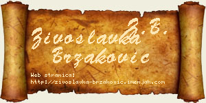 Živoslavka Brzaković vizit kartica